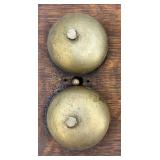 Antique Monarch Wall-Mount Wooden Telephone with Brass Bells