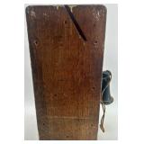 Antique Monarch Wall-Mount Wooden Telephone with Brass Bells