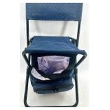 Set of 2 Folding Camping Chairs with Insulated Coolers and Picnic Accessories