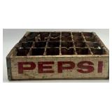 Set of 5 Vintage Pepsi Wooden Soda Crates with Bottle Dividers
