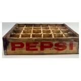 Set of 5 Vintage Pepsi Wooden Soda Crates with Bottle Dividers