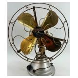Peerless Electric Vintage Brass Blade Oscillating Fan