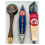 Collection of 3 Beer Tap Handles Including New Belgium and Olde English