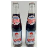 Rod Carew Autographed Memorabilia Set - Framed 1987 Poster, Baseball, and Twins Coke Bottles