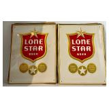 Set of 12 Lone Star Beer Embossed Metal Advertising Signs