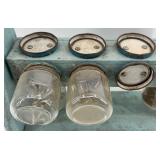 Vintage Wood and Glass Bolt Organizer with room for 20 Jars