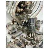 Collection of Vintage Vacuum Tubes in Glass Jar