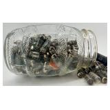 Collection of Vintage Vacuum Tubes in Glass Jar