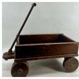 Vintage Wooden Toy Wagon with Handle