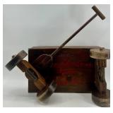 Vintage Wooden Toy Wagon with Handle