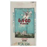 Pair of Vintage Flour Sack Cloth Bags EACO and Air Light 49 lb Advertising