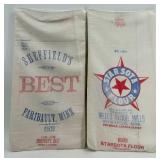 Set of 2 Vintage 49 lb Flour Sacks Sheffields Best and Starsota