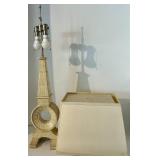 Geometric Table Lamp with Square Shade and Dual Sockets