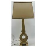 Geometric Table Lamp with Square Shade and Dual Sockets