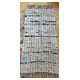 Set of 4 Woven Area Rugs with Striped and Checkered Patterns