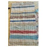 Set of 4 Woven Area Rugs with Striped and Checkered Patterns
