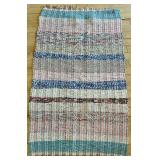 Set of 4 Woven Area Rugs with Striped and Checkered Patterns