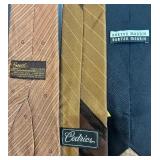 Collection of 10 Vintage Silk and Designer Neckties with Pocket Squares