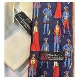 Collection of 10 Vintage Silk and Designer Neckties with Pocket Squares