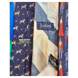 Collection of 10 Vintage Silk and Designer Neckties with Pocket Squares