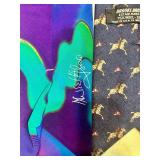 Collection of 10 Vintage Silk and Designer Neckties with Pocket Squares