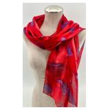 Red Hat Society Ladies Scarf Lot with Beaded Purse Accessory