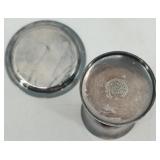 Collection of Vintage Silverplate Communion Pieces Including Chalice, Cruet, and Patens