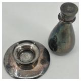 Collection of Vintage Silverplate Communion Pieces Including Chalice, Cruet, and Patens