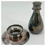 Collection of Vintage Silverplate Communion Pieces Including Chalice, Cruet, and Patens