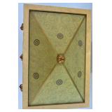 Decorative Chest with Gold Lion Pulls and Ornate Lid