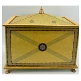 Decorative Chest with Gold Lion Pulls and Ornate Lid