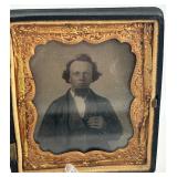 Collection of 4 Antique Daguerreotype Portrait Photographs in Ornate Cases