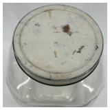 Large Vintage Glass Storage Jar with Metal Lid