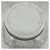 Vintage Clear Glass Storage Jar with Metal Lid