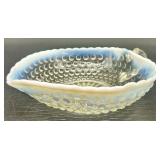 Set of Vintage Hobnail Opalescent Glass Bowls, Divided Dishes, and Candle Holders