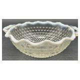 Set of Vintage Hobnail Opalescent Glass Bowls, Divided Dishes, and Candle Holders