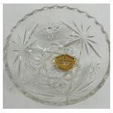 Anchor Hocking Early American Prescut Glass Sectional Serving Tray Set with Stand
