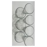Set of 7 Etched Glass Champagne Flutes with Floral Design
