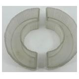 Vintage Glass Floral Tableware Set with Square Holders, Curved Bands, and Rectangular Trays