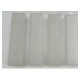 Vintage Glass Floral Tableware Set with Square Holders, Curved Bands, and Rectangular Trays