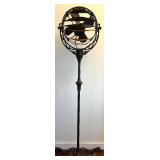Antique Ornate Metal Funeral Fan with Decorative Frame and Parts