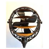 Antique Ornate Metal Funeral Fan with Decorative Frame and Parts