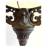 Antique Ornate Metal Funeral Fan with Decorative Frame and Parts