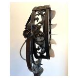 Antique Ornate Metal Funeral Fan with Decorative Frame and Parts