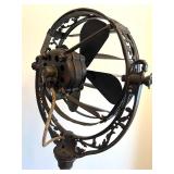 Antique Ornate Metal Funeral Fan with Decorative Frame and Parts