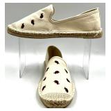 Walk With Me by Coldwater Creek Ladybug Espadrille Shoes, Size 7M, Ivory