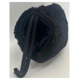 Black Faux Fur Hand Muff with Wrist Strap