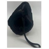 Black Faux Fur Hand Muff with Wrist Strap