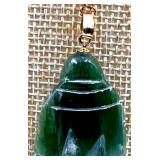 24k Gold Shou Medallion Pin with Buddha Jade Pendant & Chain