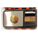 24k Gold Shou Medallion Pin with Buddha Jade Pendant & Chain